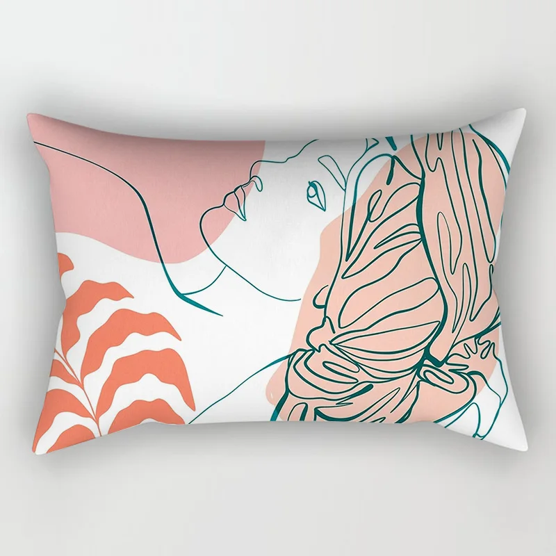 Soft Waist Pillowcase Morandi Geometric Artistic Pattern Household Bedroom Bed Pillowcase Nordic-style Decorative Pillowcase 3