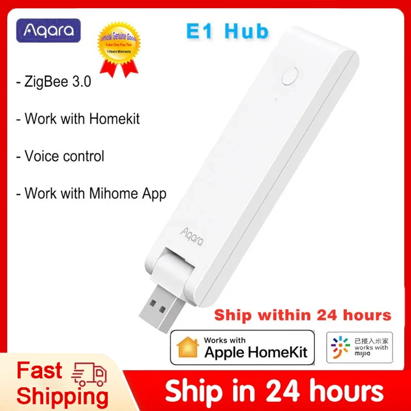 

AQARA E1 Zigbee Hub USB Smart Gateway Aqara Hub Wireless Zigbee Connect wide range Remote For Xiaomi MIHOME For Apple Homekit