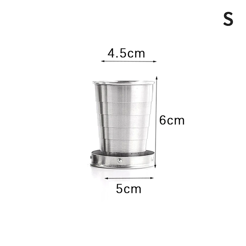 كوب قابل للطي من الفولاذ المقاوم للصدأ مع أكواب تل...