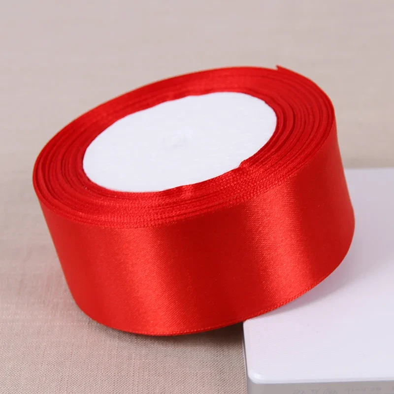 Red Satin Ribbons Christmas Halloween Wedding Birthday Party Gift Packaging DIY Sewing Crafts Material Scrapbooking Accessories Satin Ribbons Satin Ribbon Sewing Ribbon Ribbon Decoration Ribbon Supplies Christmas Ribbon Wrapping Ribbon