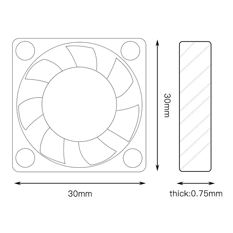 3D Printer Accessories 5V 2 Wire 30x30x7mm Small Micro DC Brushless Cooling Fan 30mm x 7mm 2Pin 2.0 3cm 3007 3d printer accessories,cooling fans