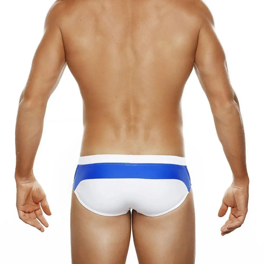 Hot Spring Beachwear Color-blocked Swimming Briefs Quick Dry Low Waist Men's Swimming Briefs for Water Sports Surfing for Slim