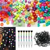100pcs Hair Beads Pony Beads for Hair Braids 6x9mm Plastic Bead 4mm Large Hole for Kids Girls African Hair Bead Accessories 2