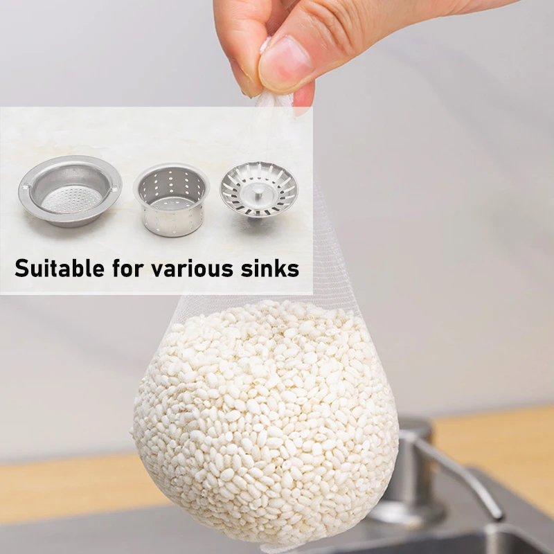 Sink Filter Kitchen Sink Filter Sink Strainer Kitchen Sink Strainer Disposable Kitchen Sink Filter Sewer Drain Anti-blocking Garbage Bag Pool Leak Mesh Bag Mesh Strainer Sink Garbage Net 30-500Pcs