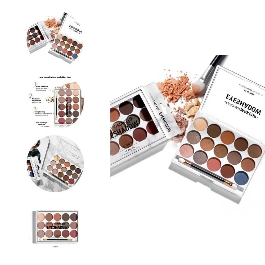 

15 Colors Matte Eyeshadow Stylish Eye Color Matte Eyeshadow Non-irritating Smudge-Proof Eye Color