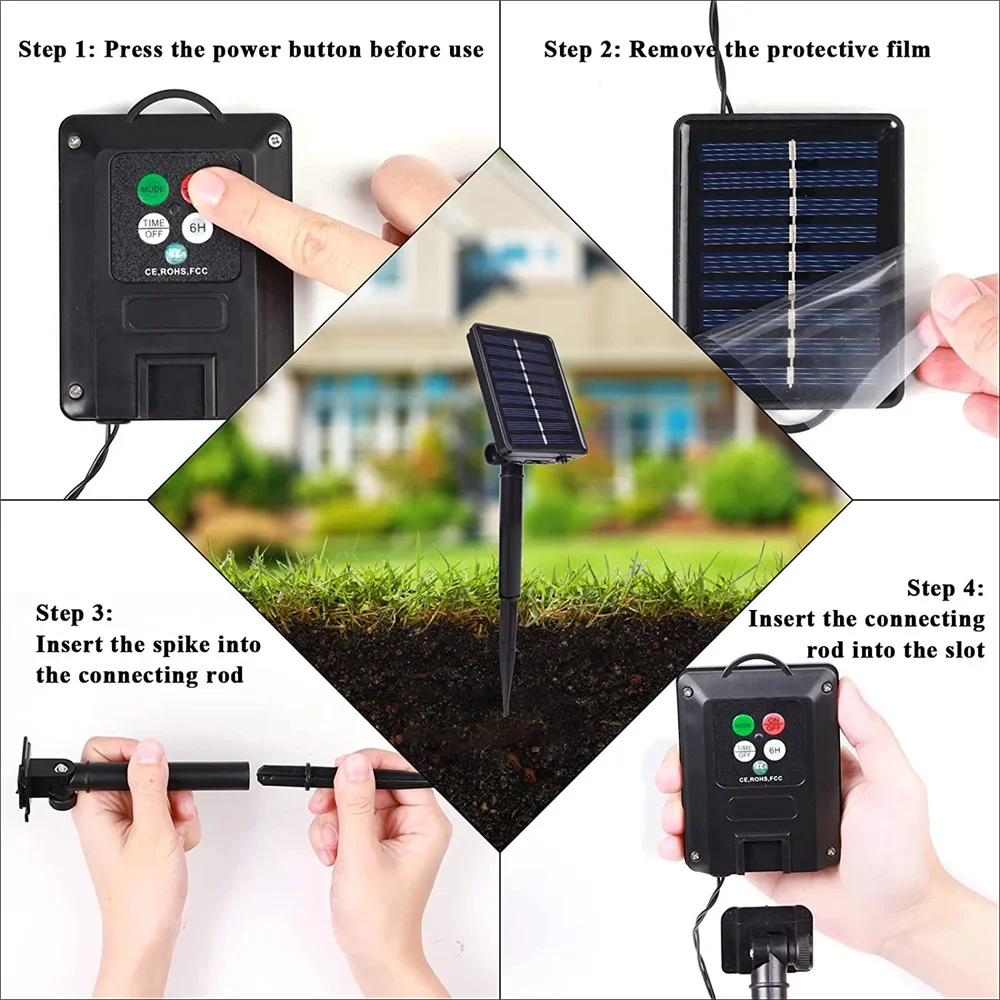 LED Outdoor Solar Lamp String Lights timing 200/300 LEDs Fairy Holiday Christmas Party Garland Solar Garden Waterproof led string lights decorative lights string lights led fairy lights