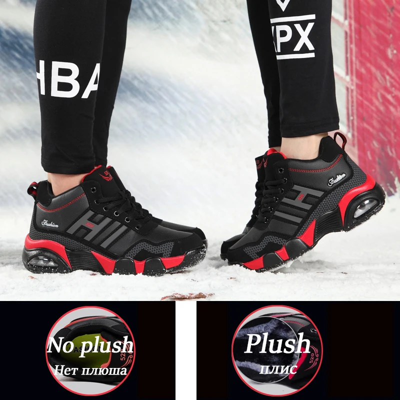 Outdoor Boots Chelsea Boots Winter PU Leather Boots Men Sneakers Waterproof Warm Trekking Work Casual Shoes Man Autumn Anti-slip High-top Hiking Sports