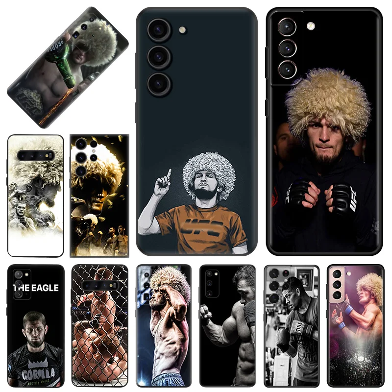 Custodie Morbide Khabib Nurmagomedov Per Samsung Galaxy S23 Plus S22 Ultra S21 S20 Fe S10 5G Note 20 10 Lite 9 Cover Nera Opaca