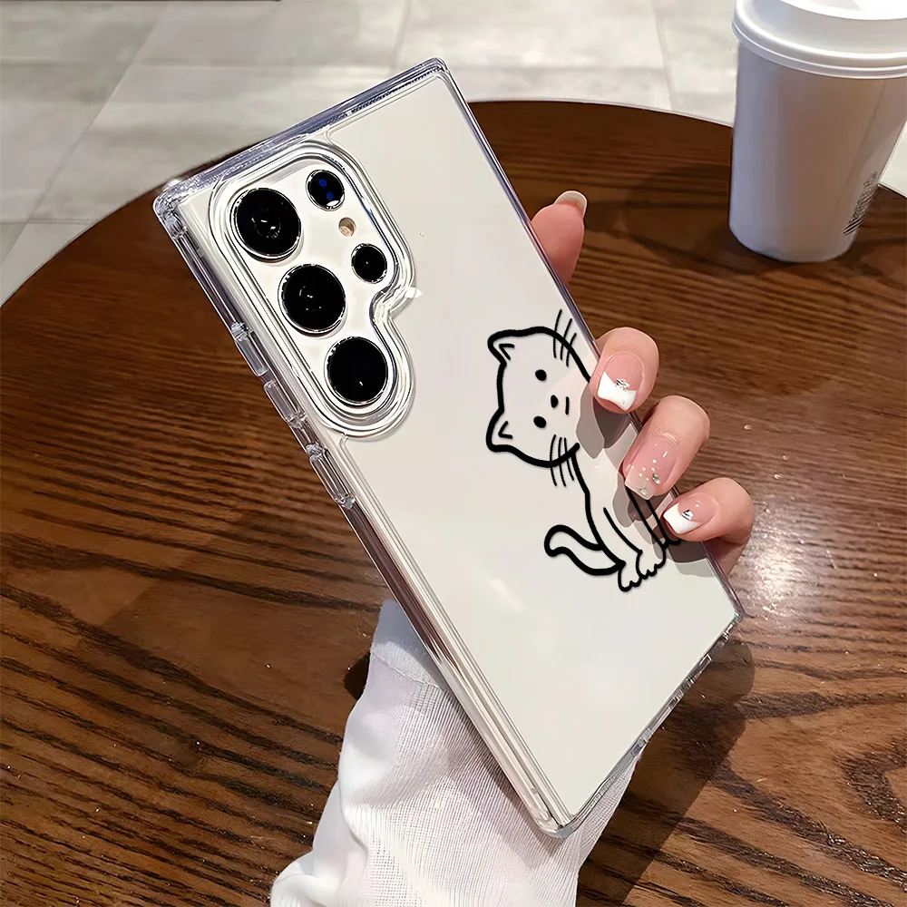 Shockproof Transparent Soft Silicon Cat Phone Case Cover