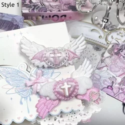 Gothic Heart Angel Wing Bow Hairclip - Y2K Harajuku Lolita Cosplay Accessory (Style 1)