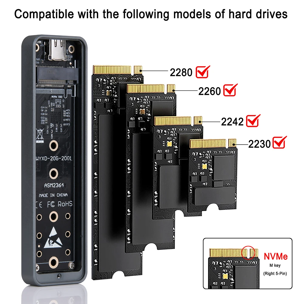  ƺ PC  SSD ̽, M.2 NVMe SSD Ŭ, USB3.2 GEN2 * 2, 20Gbps ָ Ʈ ̺ Ŭ, ִ 4TB