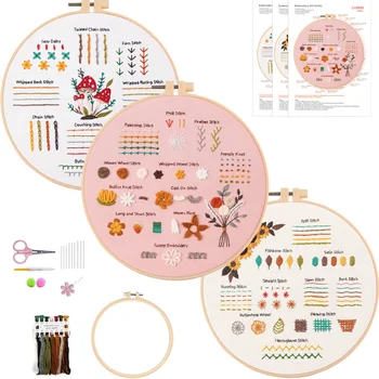 3 Sets Embroidery Kit for Beginners