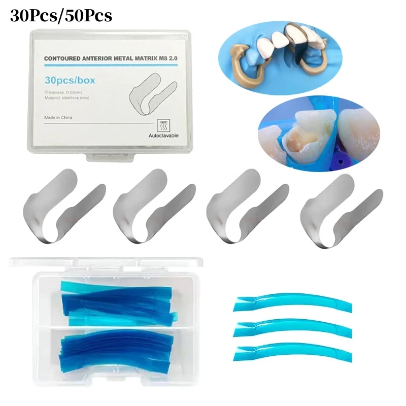 Matrice Metallica A Matrice Anteriore Sagomata Dentale M8 Blue Strip Resin Restoration Matrix Matrici Gemelle Anteriori Materiali Odontoiatrici