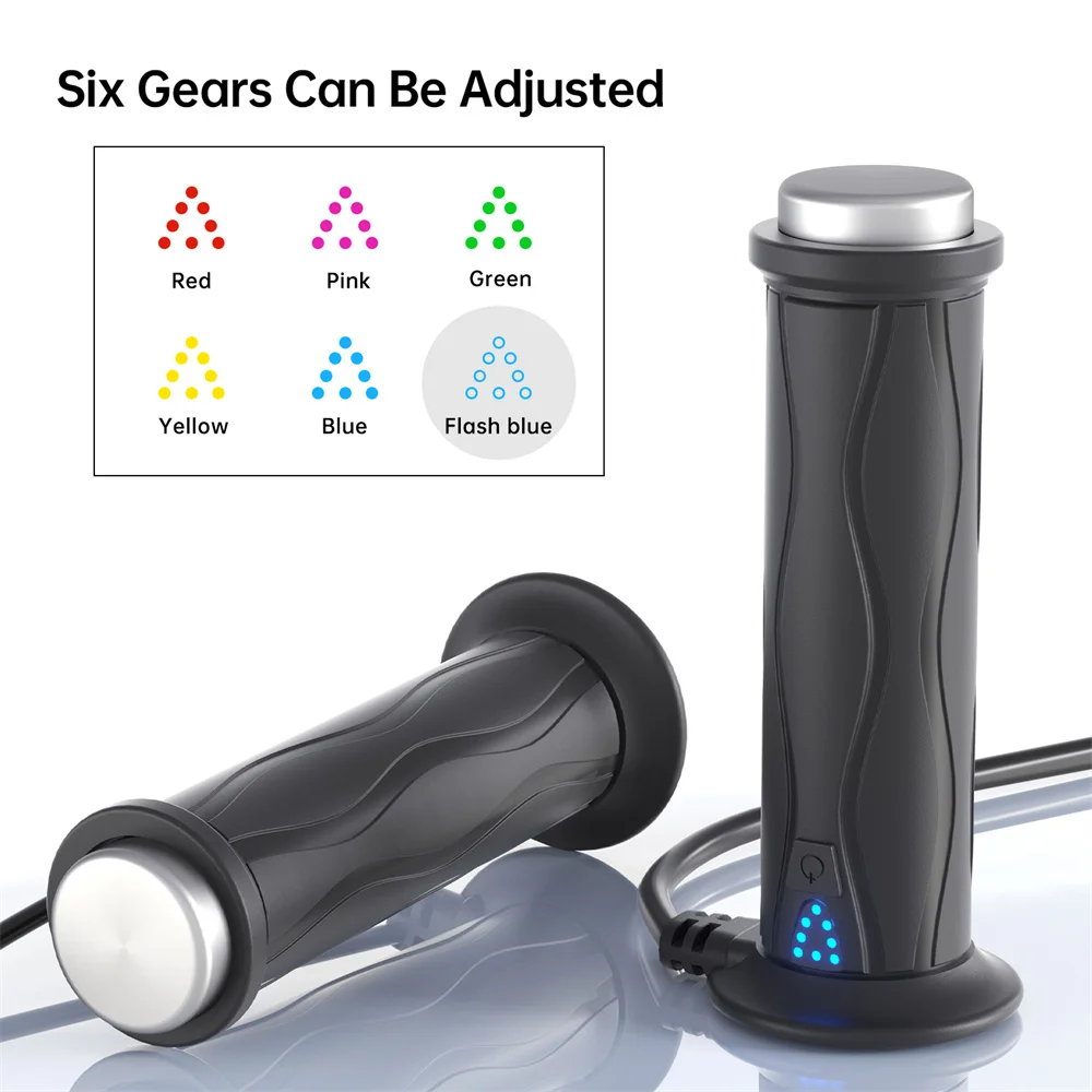 

Silicone One-piece Motorcycle Heated Handlebar 5+1-speed Memory Temperature Control Heated Handlebar Cover with ACC Cable