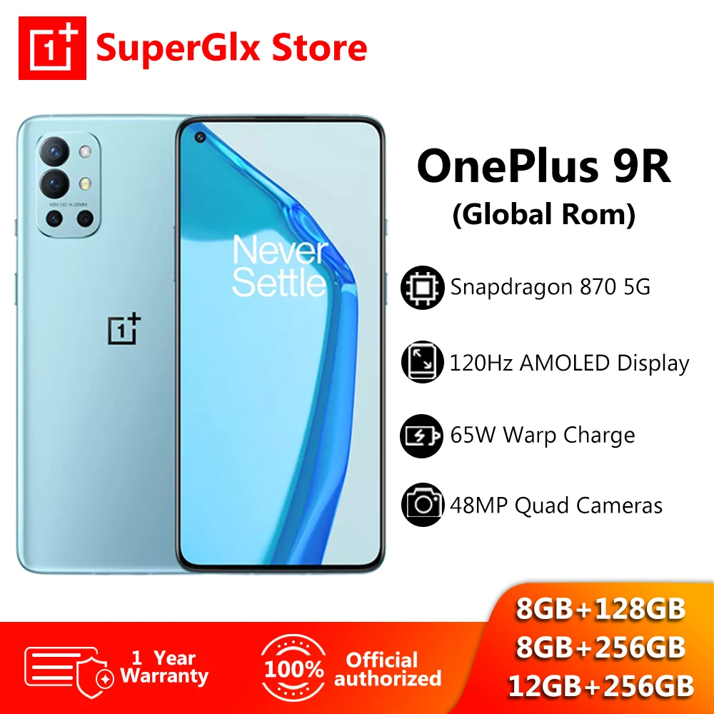 Оригинальный смартфон OnePlus 9R с глобальной прошивкой телефон экраном 9 R
