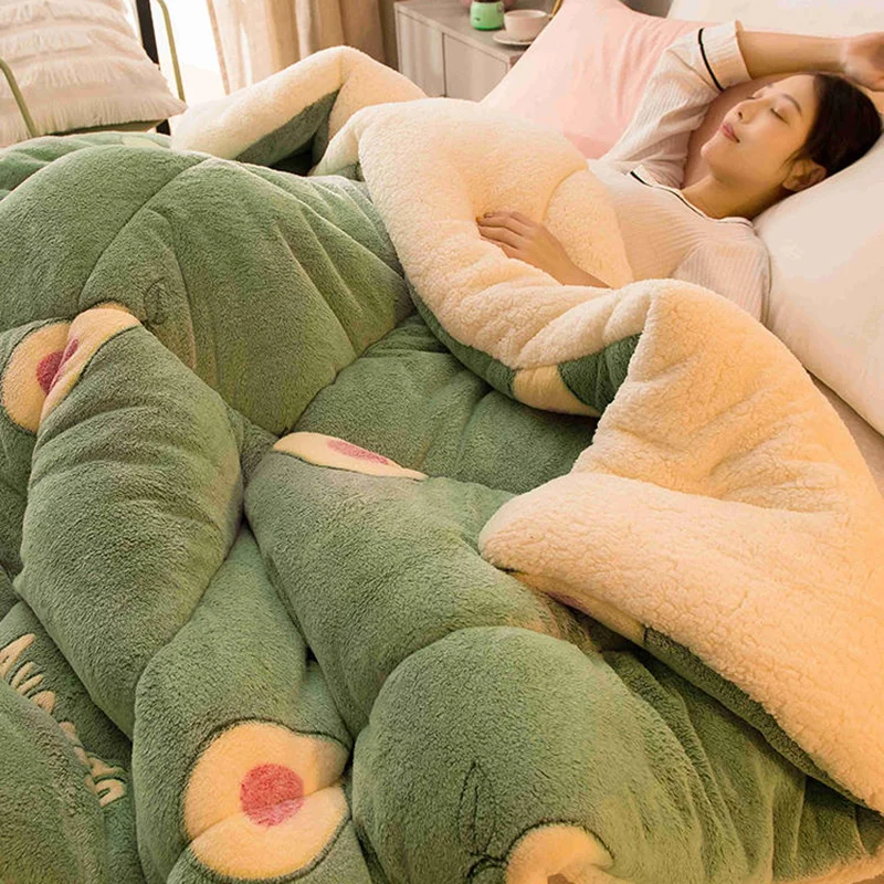 Lamb Wool Bed Comforter Wool Cotton Blanket