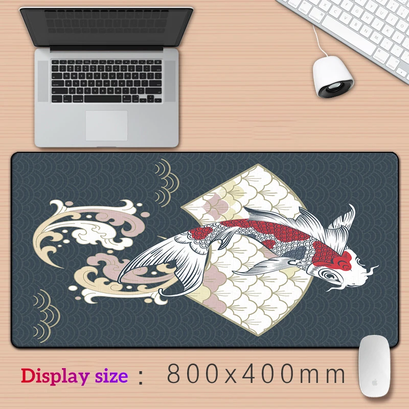 Yin Yang Wave Fish Hd Art Printing Xxl Mouse Pad, Accessorio Per Giocatori Hot Large Desk Pads Tastiera Con Bordo Di Blocco Del Computer Tappetino Ant