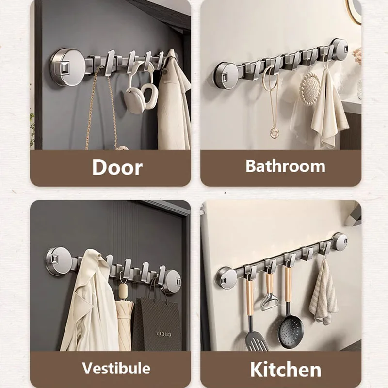 Hooks Over Door Home Organizer Rack Clothes Coat Hat Towel Hanger Bathroom Accessories Door Hang Sucker Mounting