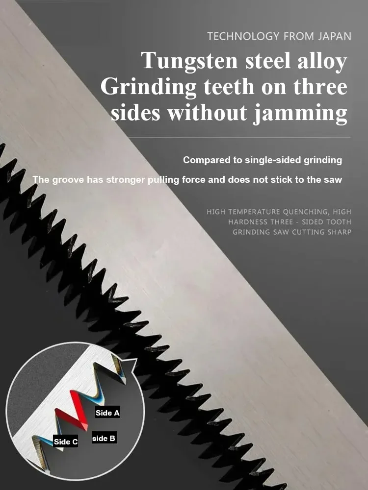folding logging saw 14inch manganese steel For Wood Branches Cutting Tree Trimming Bamboo Pruning Bone 3 sided tooth safety lock 6