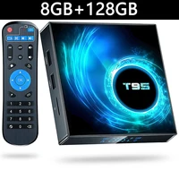 T95 ТВ-приставка Android14 Allwinner H616 Smart TV Box Четырехъядерный процессор 32G 64G 128G 4K Телеприставка Медиаплеер Двойной Wi-Fi 2,5G и 5G Bluetooth