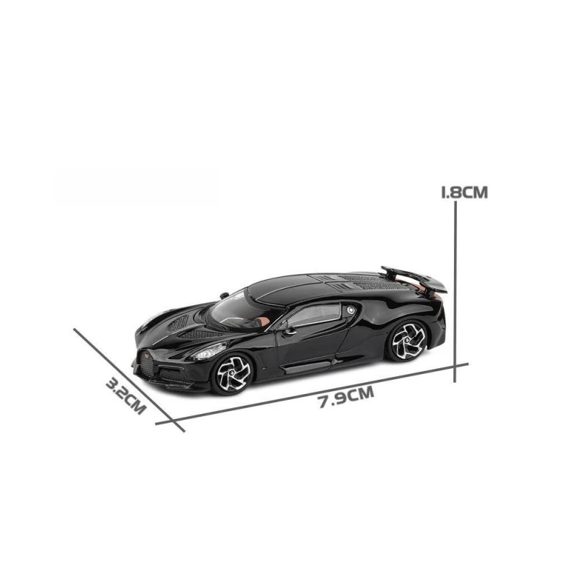 1:64 Bugatti La Voiture Noire Toy Car 1/64 JKM Vehicle Miniature Model Free Wheels Diecast Zinc Alloy Metal Collection Gift 6