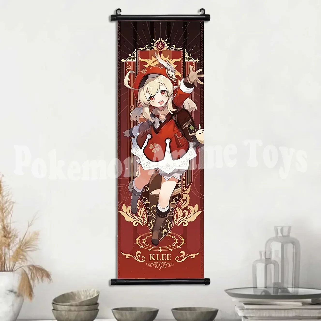 Vibrant Genshin Impact Anime Wall Art Canvas Scroll - Home Decor & Gift