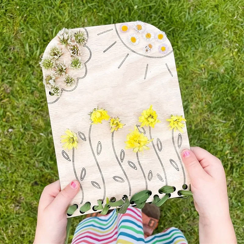 Wooden Flower Stand Spring Outdoor Exploration Of Nature Game Baby Parent-Child Interactive Toys Easy Install (Round) 4