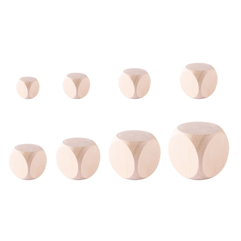 

QX2B Blank Dices Cubes Six Sided Dices Unfinished Wooden Dices Cubes for DIY Craft