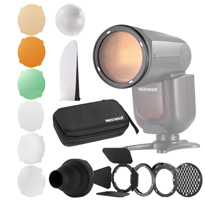 

NEEWER CRM2 Magnetic Accessories Kit for Round Head Flash Z1-C Z1-N Z1-S Z2-C Z2-N Z2-S, Compatible with Godox V1 Speedlight