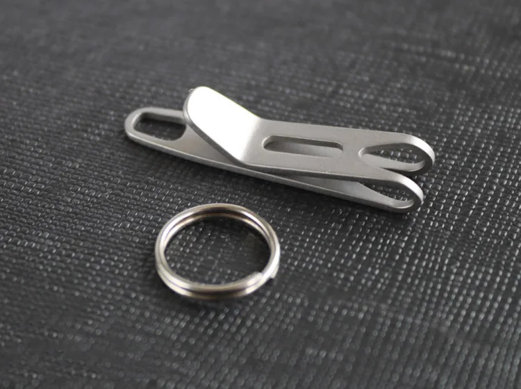 Mini Titan / Edelstahl Kleiner Schnellverschluss-Taschenclip EDC Taschenlampen-Werkzeugzubehör Schlüsselanhänger-Clip Aufhängeclip – Detail 3