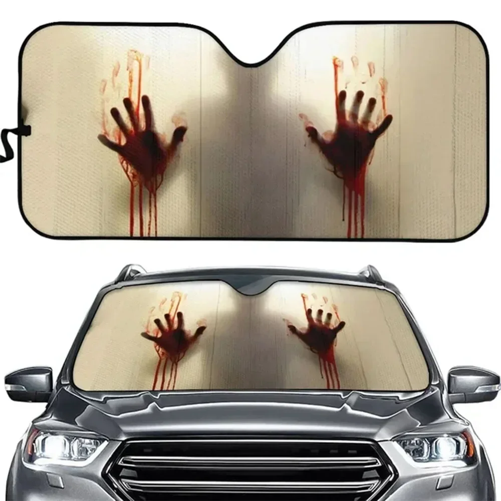 Automotive Universal Personalized Foldable Car Windshield Sunshade For Horror Movies 3D Printing Protection Of Car Interior Hall car sunshade,windshield sunshade,windshield sun shade