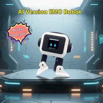 Robot AI EMO ESP32-S3 con Schermo da 1,54 Pollici, Robot Interattivo Intelligente con Riconoscimento Vocale, Compagno per Bambini