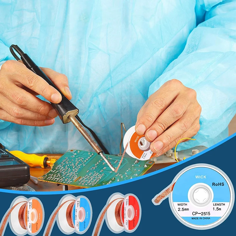 AMR 1-4.0mm Desoldering Mesh Braid Tape Copper Welding Point Solder Remover Wire Soldering Wick Tin Lead Cord Flux For Soldering desoldering braid,solder remover,desoldering mesh braid