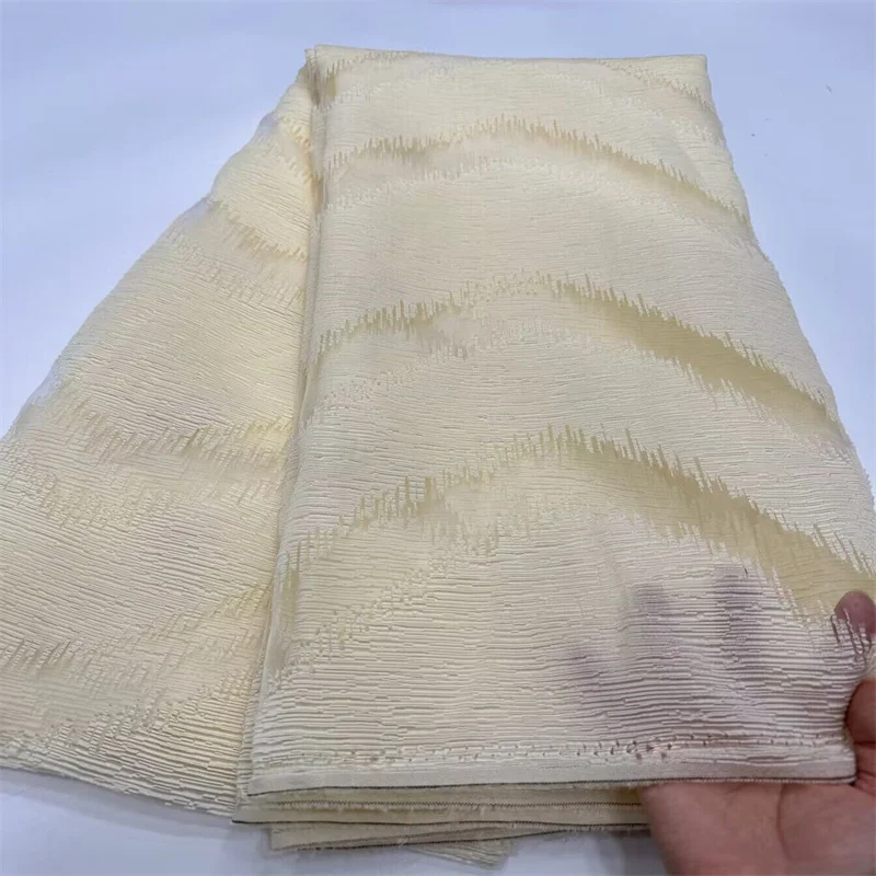 

Желтая Высококачественная африканская нигерийская позолоченная тюль, кружевная ткань, вышивка, французская органза, кружевная жаккардовая кружевная ткань