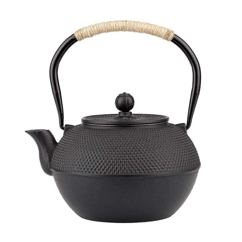 

Cast Iron Tea Kettle Stovetops Food Grade Tea Pots with Heat-proof Handle Cast Iron Material for Gas Induction Cookers