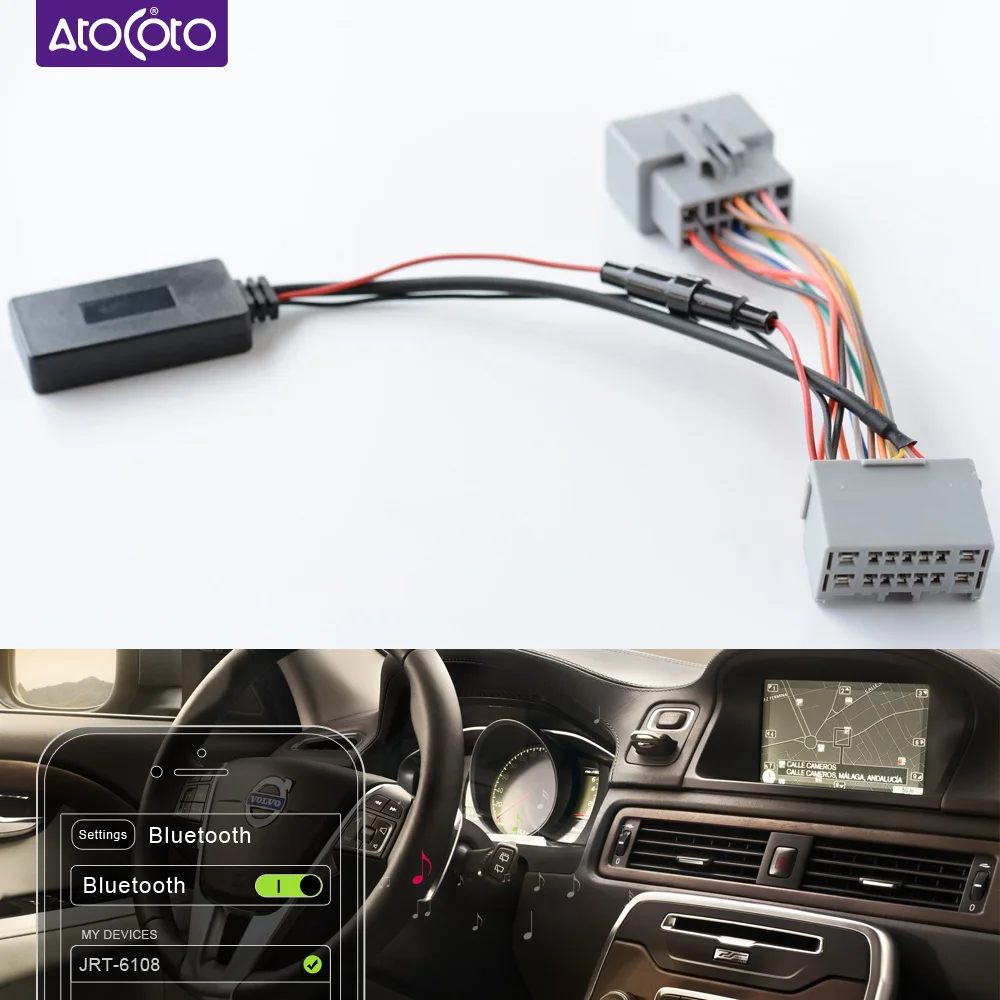 Car Kit Bluetooth 5.0 Module AUX IN Cable Adapter for Volvo S40 S60 S70 S80  V40 V50 V70 C30 C70 XC70 XC90 ISO Connector Plug - AliExpress