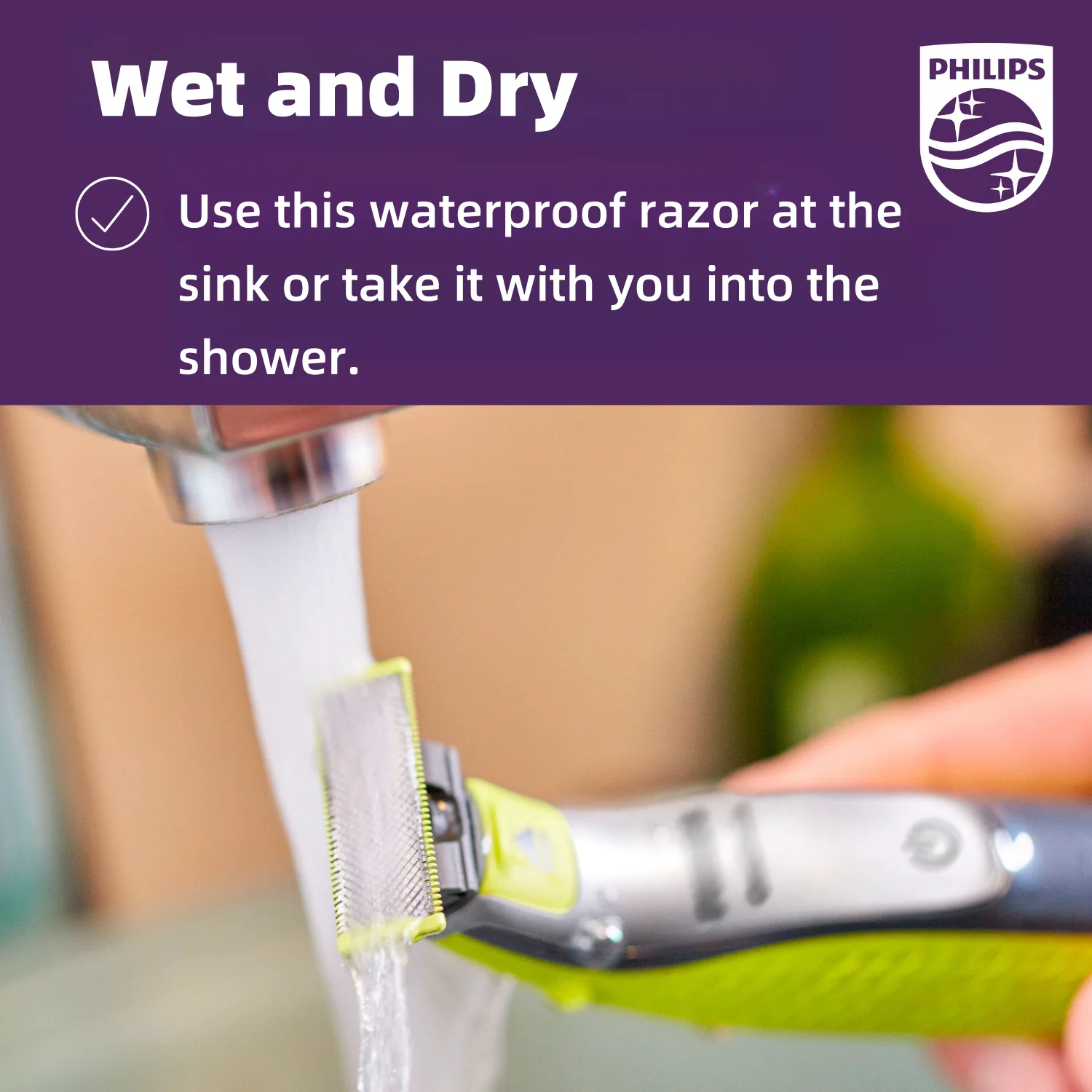 Philips Norelco OneBlade QP2630 Electric Shaver Wet & Dry Double Sided Blades Contour-following technology