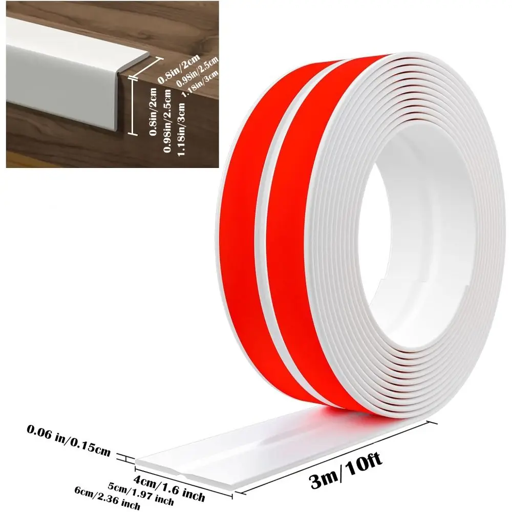 Self Adhesive Wall Corner Protector Flexible Peel and Stick Corner Moulding Trim Bendable 3m Gap Sealing Strip Inside Outside