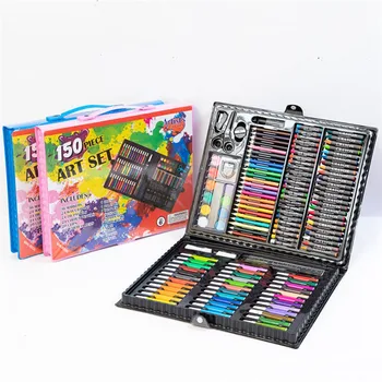 150 Pcs Kids Art Set Children Drawing Set Water Color Pen Crayon Oil Pastel Painting Drawing Tool Art Supplies Stationery Set