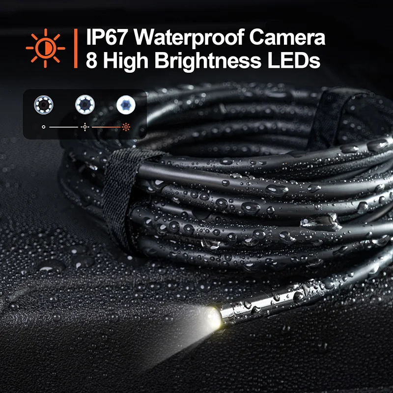 Teslong Wireless Endoscope Camera 2.0 MP HD Borescope Camera for Iphone＆Android WiFi Inspection Camera Flexible Snake Camera 4
