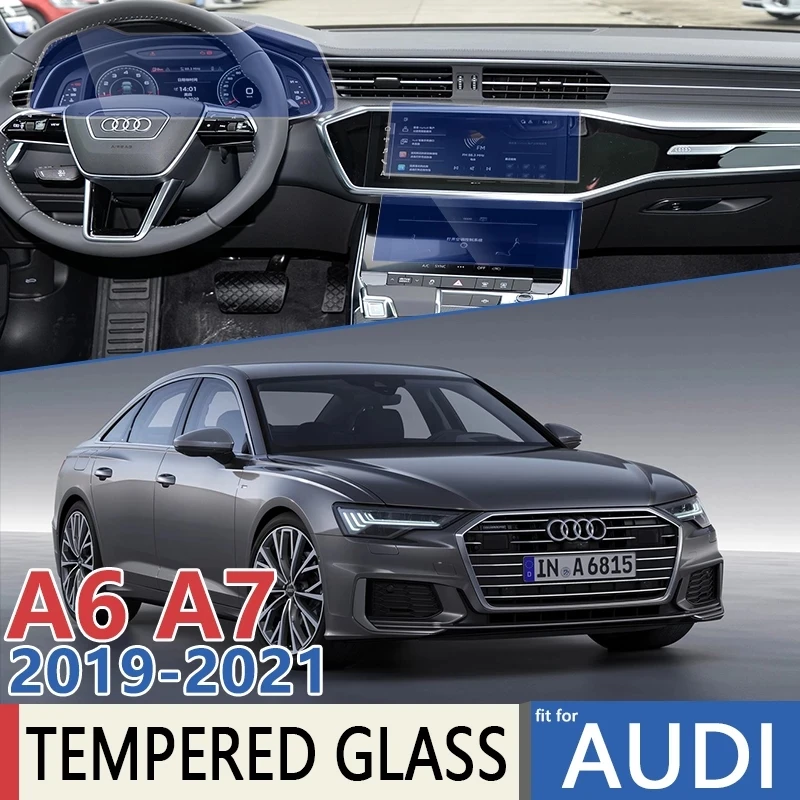 Für Audi A6 C8 4K A7 4K8 2019 ~ 2021 Auto Navigation Instrument AC Film GPS  Touch Volle Bildschirm protector Gehärtetem Glas Zubehör