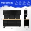 72" Tool Chest Rolling Tool Box 15 Storage Drawers 3 Upper Cabinet Pegboard Large Toolbox with Wheels for Warehouse Basement 2