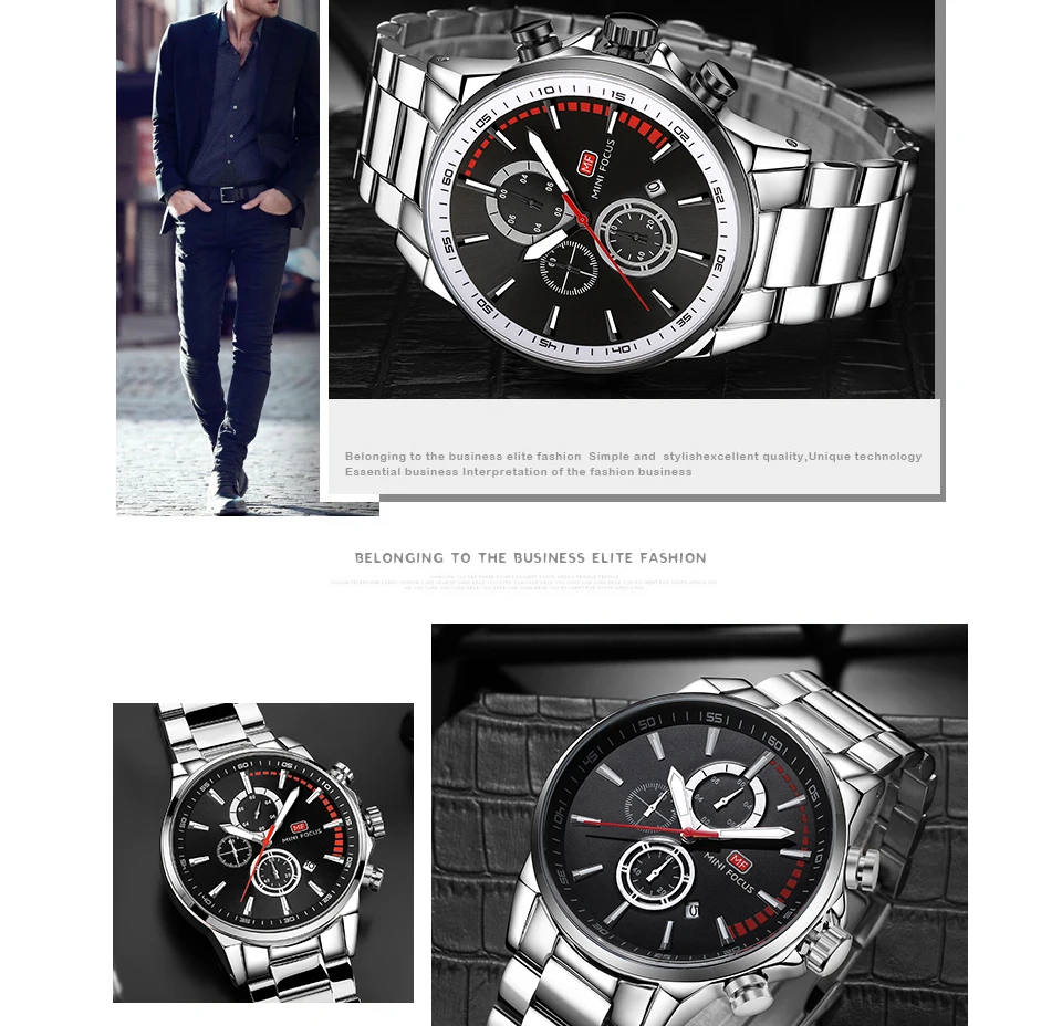 Montre à quartz MINI FOCUS pour homme étanche_voghion.com