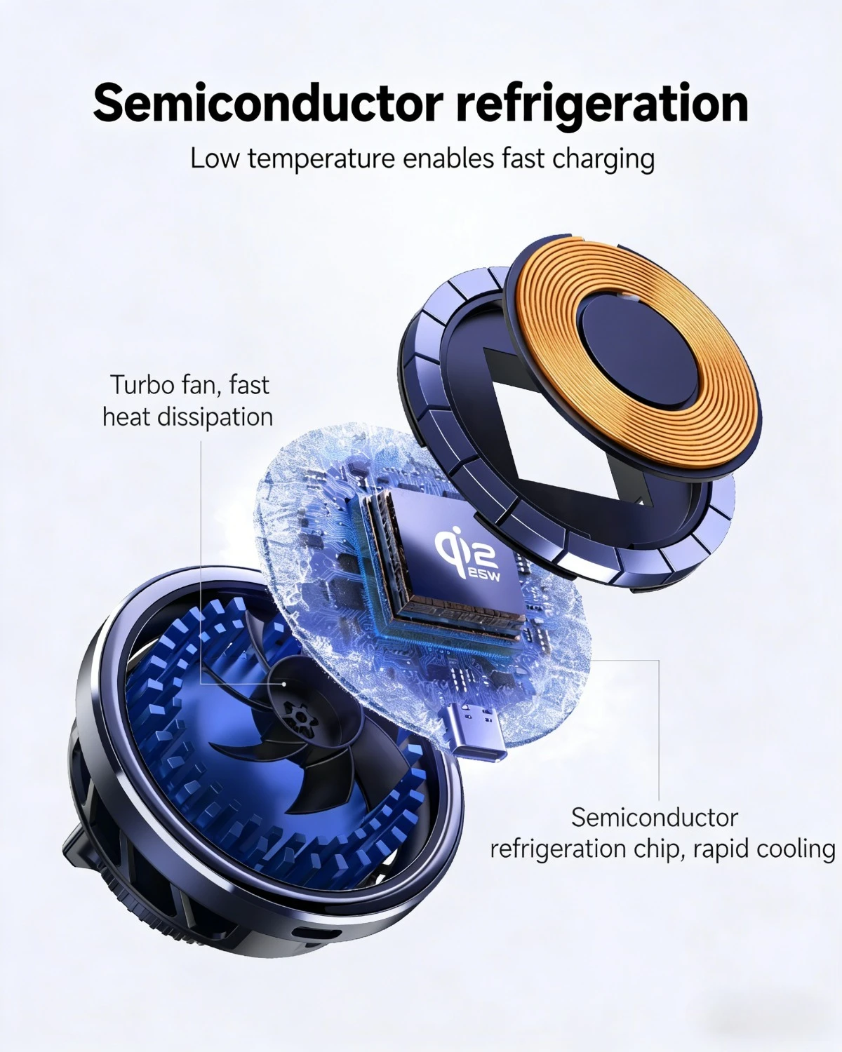 TEC-Cooler qi2.2 25W 차량용 무선 충전기 마그네틱 고속 충전 에어벤트 폰 거치대 (아이폰 17 16 15 14 13 12 Pro Max 호환)