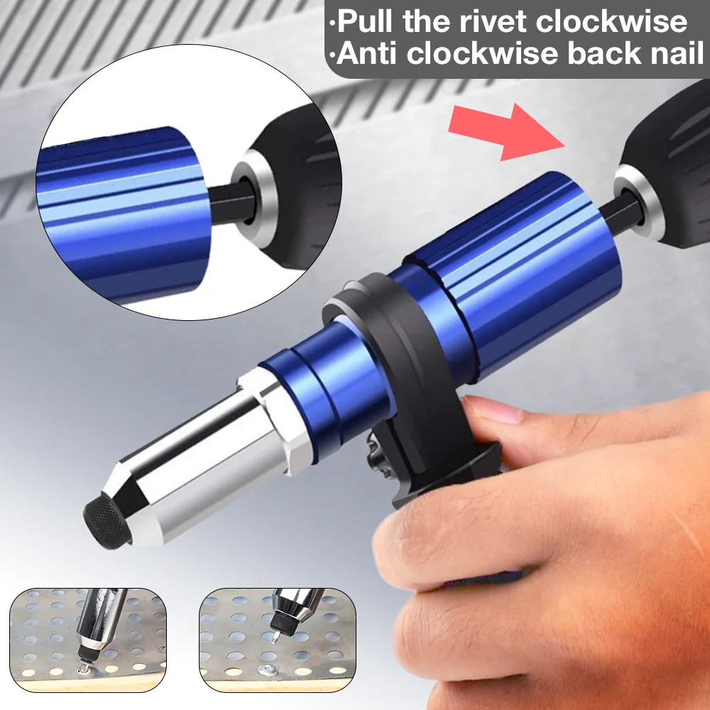 Riveting Machine Electric Rivet Gun Adapter 2.4mm-3.2mm-4.0mm-4.8mm Riveting Tools Home Machine For Electric Drills