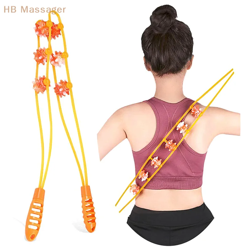 

6Balls Massager Back Puller Strip Wheel Full Body Neck Back Leg Waist Roller Massage Theraputic Care Wholesale