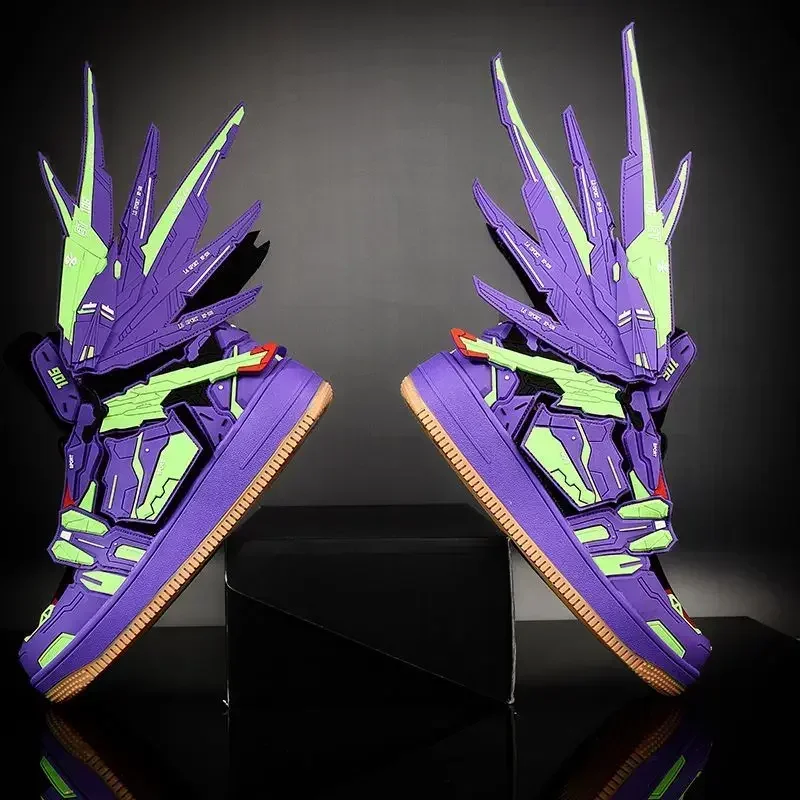 2024 Men Casual Sneakers Branded First Machine Anime High Top Shoe Board Shoes 3D Three-dimensional Deformation Mecha Shoes 3