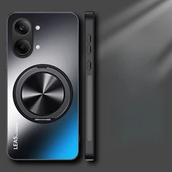 Luxury Matte 360° Rotating Bracket Magnetic Shockproof Case Cover for Redmi Turbo5 Max (Black With stand)