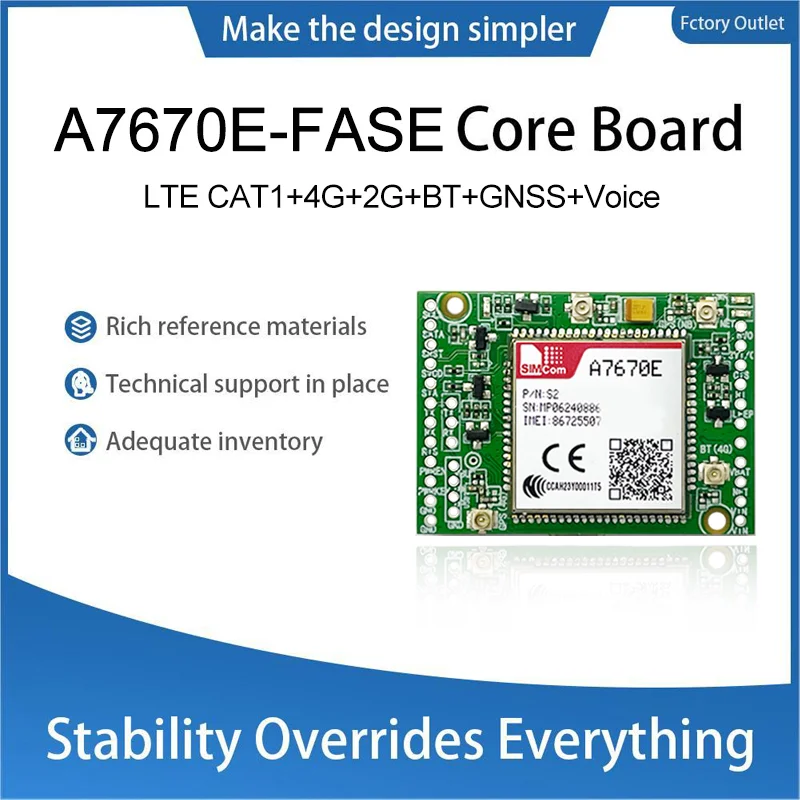

SIMcom A7670E-FASE CAT1 Core Board, поддержка данных + GNSS + voice