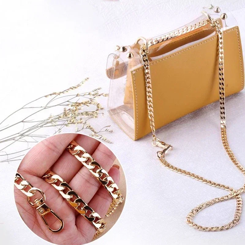 120cm Metal Aluminum Bag Chain Replacement Parts Accessories for Hand-Woven Shoulder Handbag DIY Handmade Detachable Straps